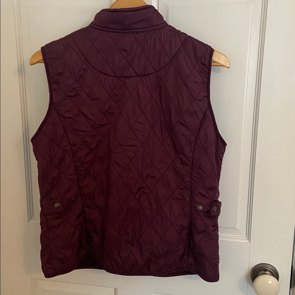 Eddie Bauer Quilted Ladies Vest - Burgundy Size L - Picture 6 of 9